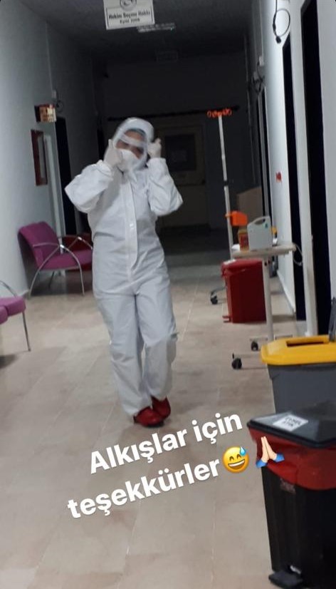Ayfer Kölük Covid ile mücadelede en ön saflarda çalışmak.